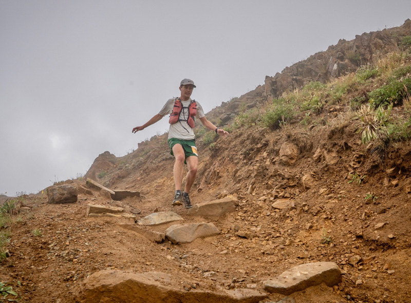 Running among mountains